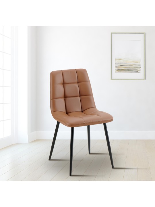 Eetkamerstoel Antibes kunstleer, donkerbruin