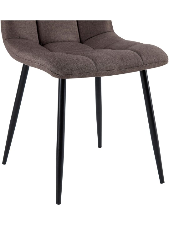 Set van 4 eetkamerstoelen Antibes stof, bruin