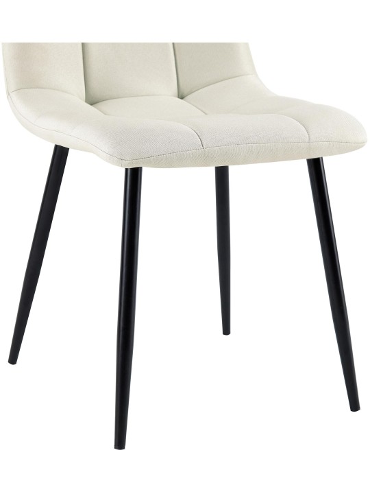 Set van 4 eetkamerstoelen Antibes stof, crème