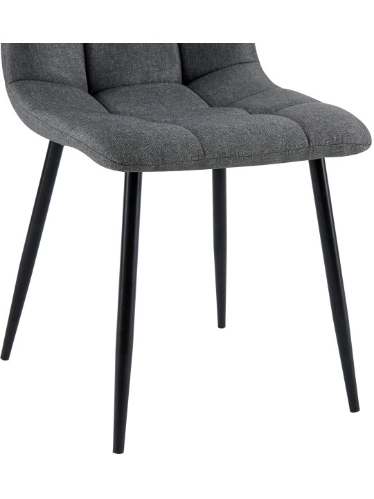 Set van 4 eetkamerstoelen Antibes stof, donkergrijs