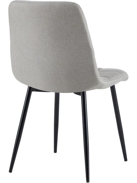 Set van 4 eetkamerstoelen Antibes stof, lichtgrijs