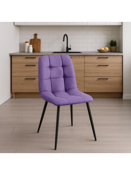 Set van 4 eetkamerstoelen Antibes stof, lila Set van 4 eetkamerstoelen Antibes stof, lila