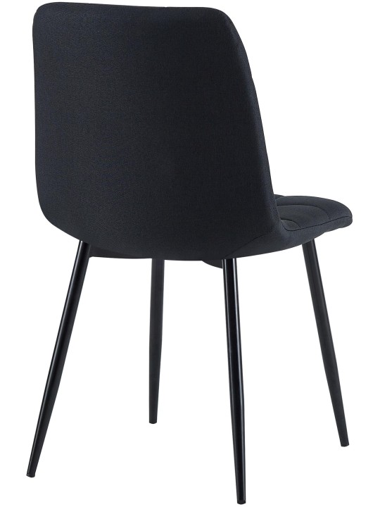 Set van 4 eetkamerstoelen Antibes stof, zwart