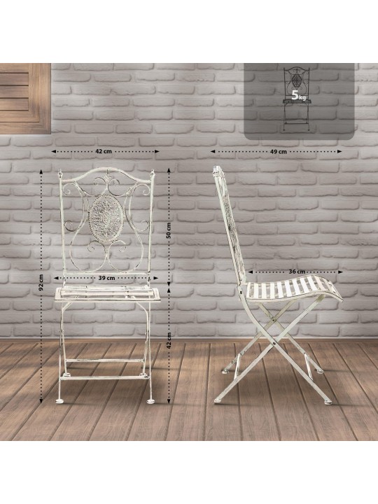 Stoel Sibell, antiek wit Stoel Sibell, antiek wit