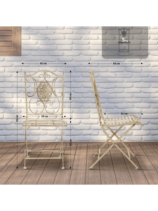 Stoel Sibell, antiek crème