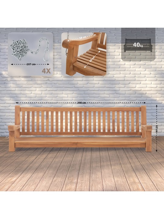 Joyce schommelbank 200 cm, teak Joyce schommelbank 200 cm, teak