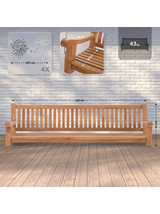Joyce schommelbank 220 cm, teak Joyce schommelbank 220 cm, teak