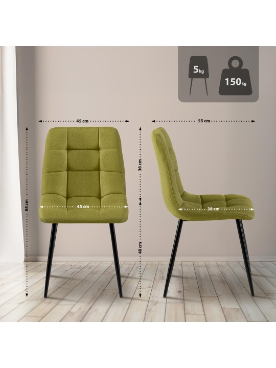 Eetkamerstoel Antibes stof, groen