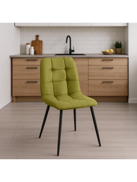 Set van 4 eetkamerstoelen Antibes stof, groen
