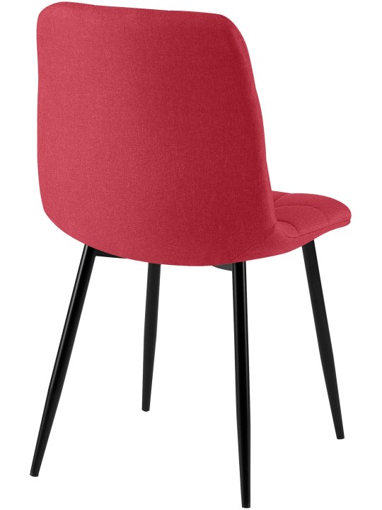 Set van 4 eetkamerstoelen Antibes stof, rood