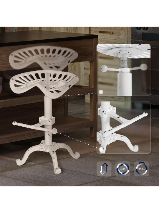 Barkruk Butch, antiek wit Barkruk Butch, antiek wit