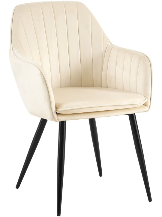 Eetkamerstoel Cheryl fluweel, crème Eetkamerstoel Cheryl fluweel, crème