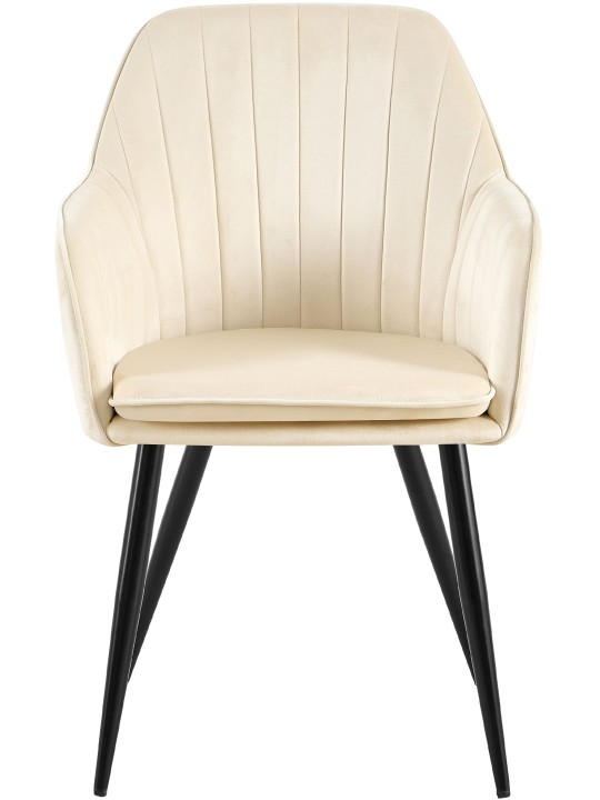 Eetkamerstoel Cheryl fluweel, crème Eetkamerstoel Cheryl fluweel, crème