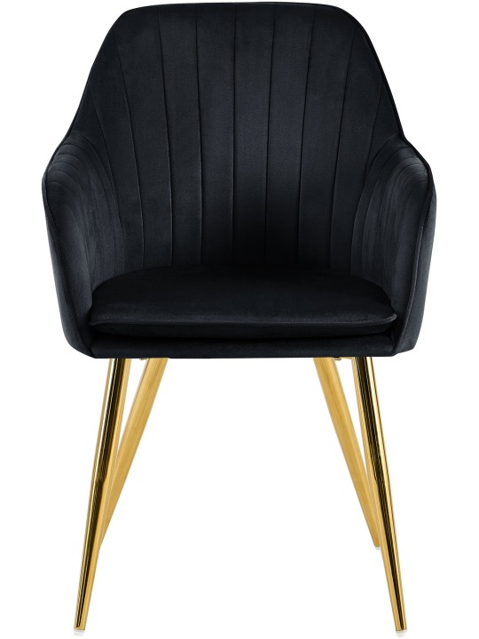 Eetkamerstoel Cheryl fluweel goud, zwart