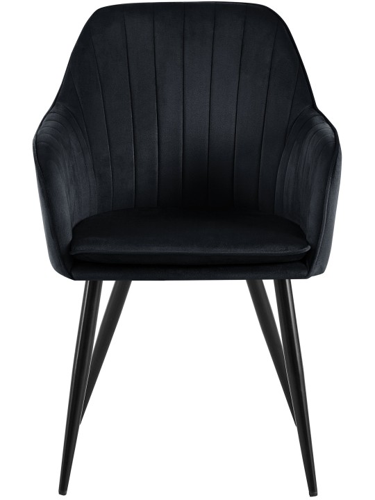 Eetkamerstoel Cheryl fluweel, zwart