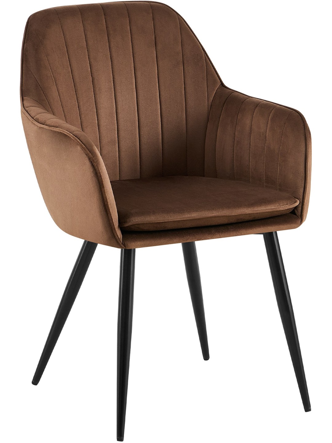 Eetkamerstoel Cheryl fluweel, bruin