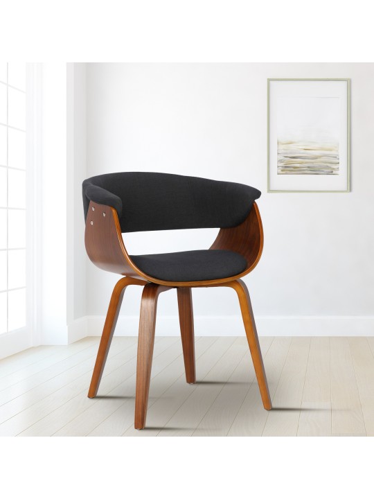 Stoel Bruce stof walnoot, zwart