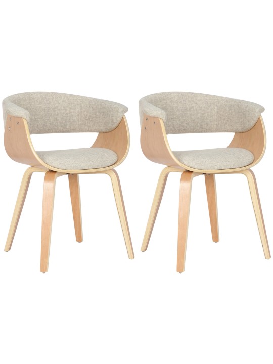 Set van 2 stoelen Bruce stof, naturel/crème Set van 2 stoelen Bruce stof, naturel/crème