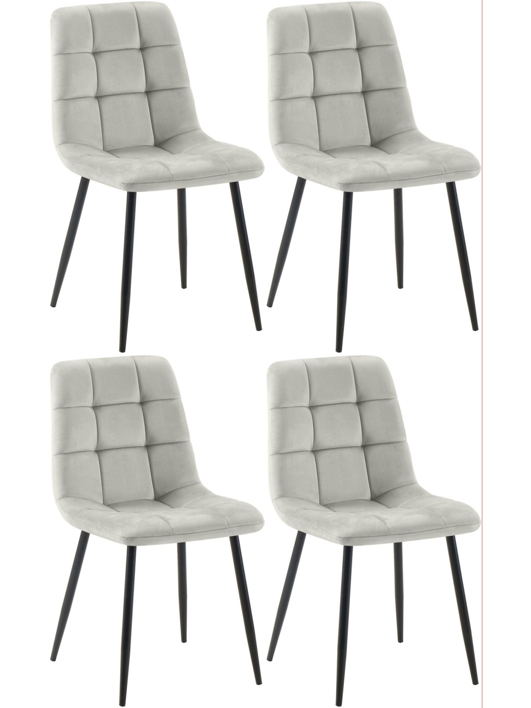 Set van 4 eetkamerstoelen Antibes, grijs