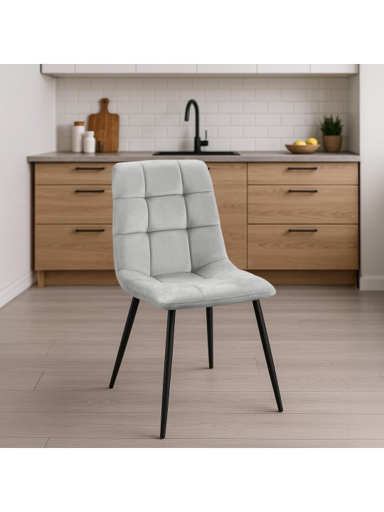 Set van 4 eetkamerstoelen Antibes, grijs