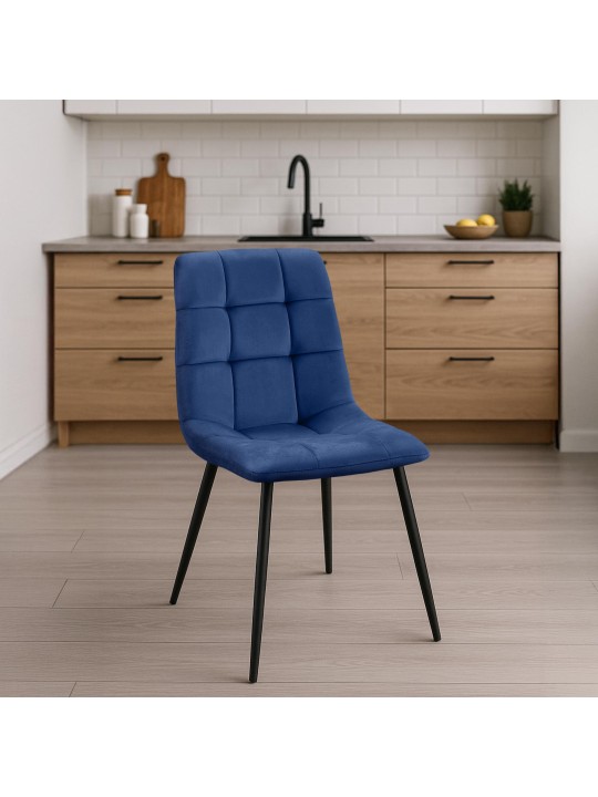 Set van 4 eetkamerstoelen Antibes, blauw