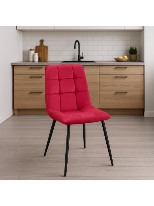 Set van 4 eetkamerstoelen Antibes, rood