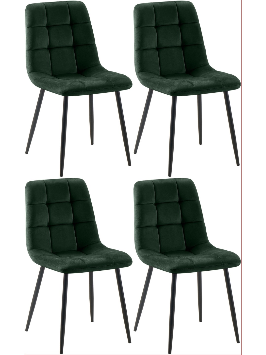 Set van 4 eetkamerstoelen Antibes, groen