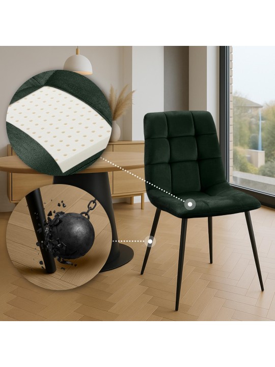 Set van 4 eetkamerstoelen Antibes, groen