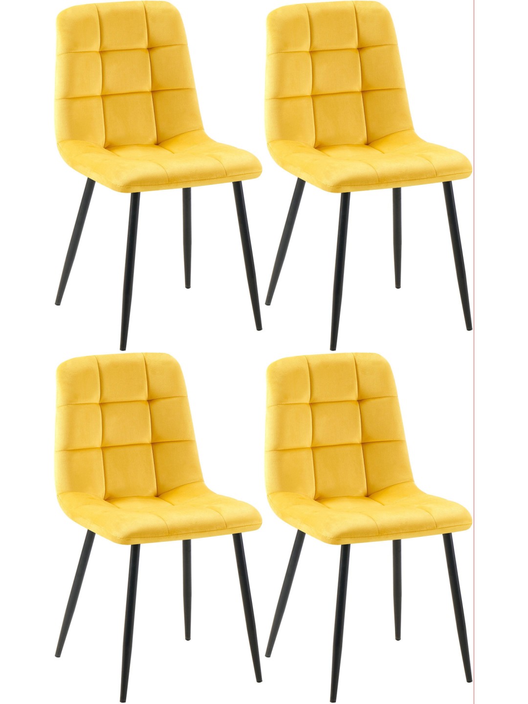 Set van 4 eetkamerstoelen Antibes, geel
