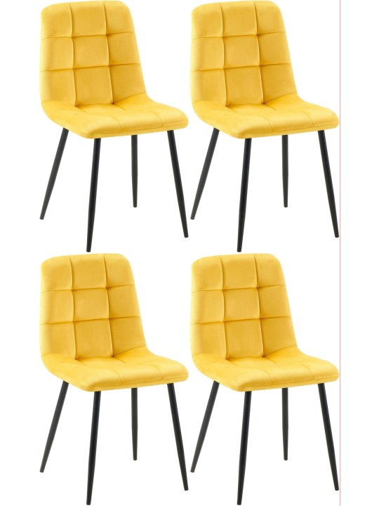Set van 4 eetkamerstoelen Antibes, geel