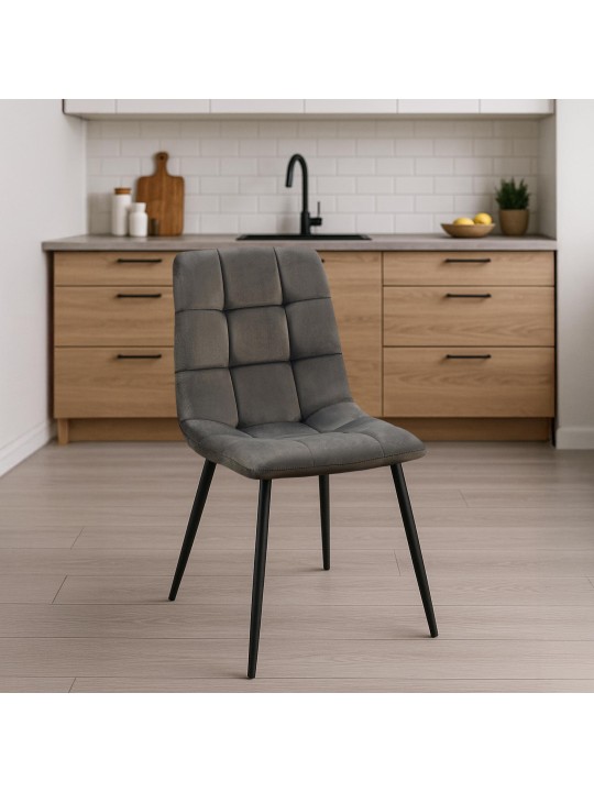 Set van 4 eetkamerstoelen Antibes, antraciet