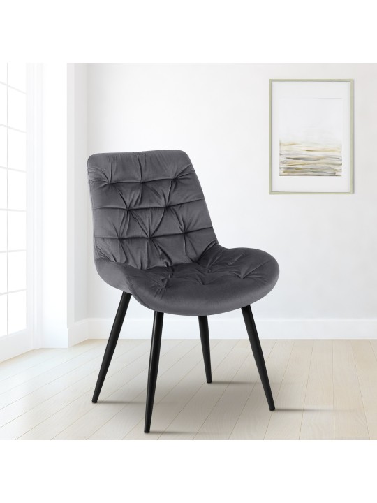 Set van 2 Rossford eetkamerstoelen, donkergrijs