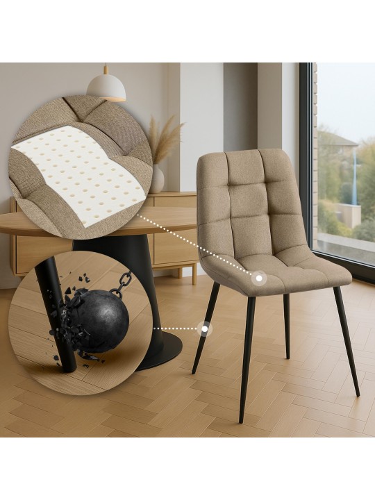 Set van 2 eetkamerstoelen Tilde stof, taupe
