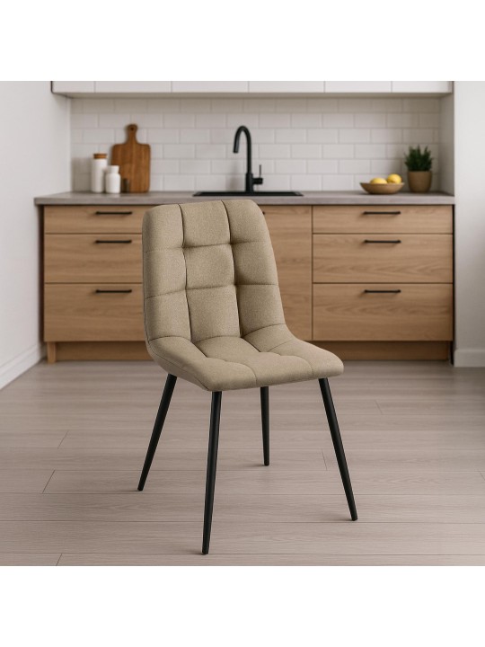 Set van 4 eetkamerstoelen Tilde stof, taupe