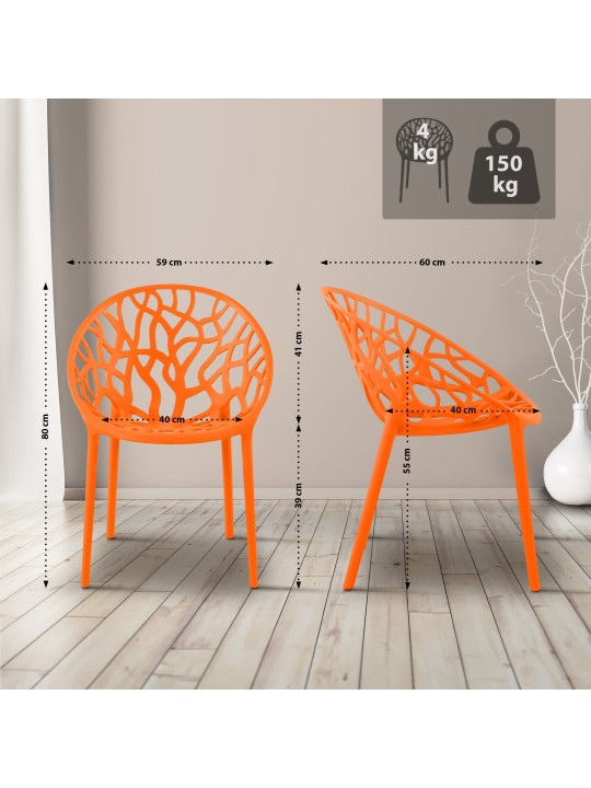 Set van 4 stoelen Hope, oranje