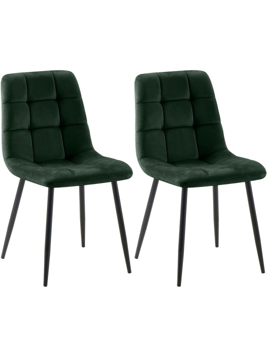 Set van 2 eetkamerstoelen Tilde fluweel, groen