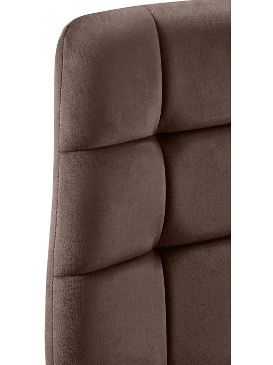 Set van 2 eetkamerstoelen Tilde fluweel, bruin