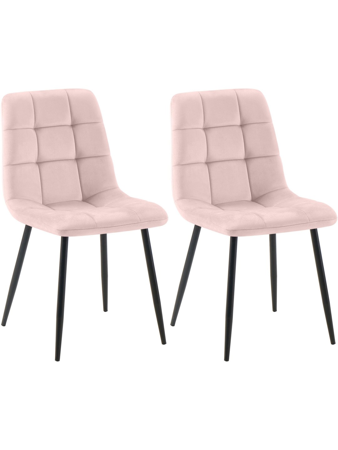 Set van 2 eetkamerstoelen Tilde fluweel, roze
