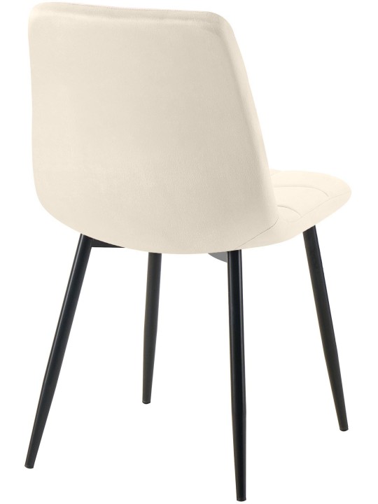 Set van 2 eetkamerstoelen Tilde fluweel, crème