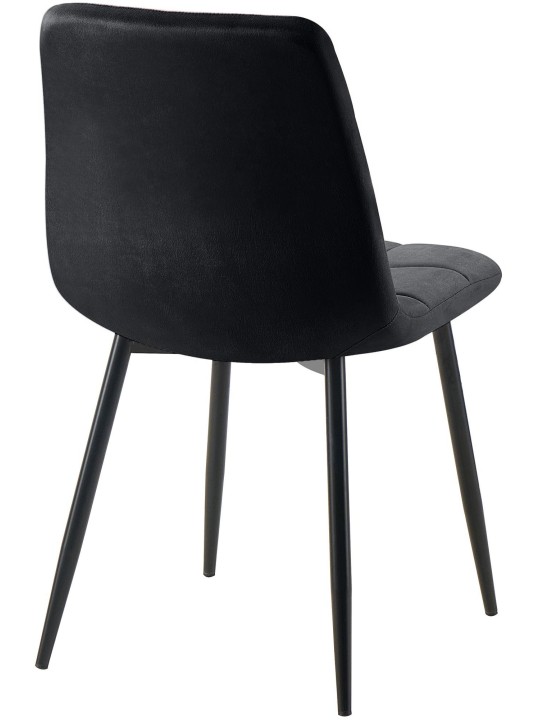 Set van 4 eetkamerstoelen Tilde fluweel, zwart