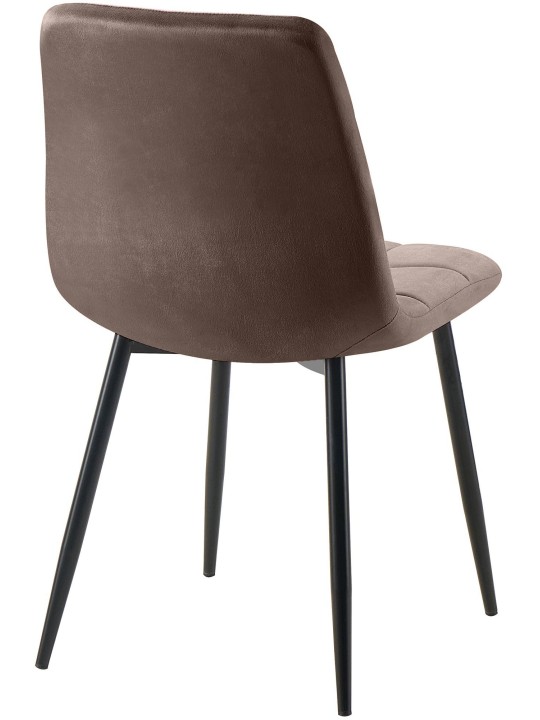 Set van 4 eetkamerstoelen Tilde fluweel, bruin