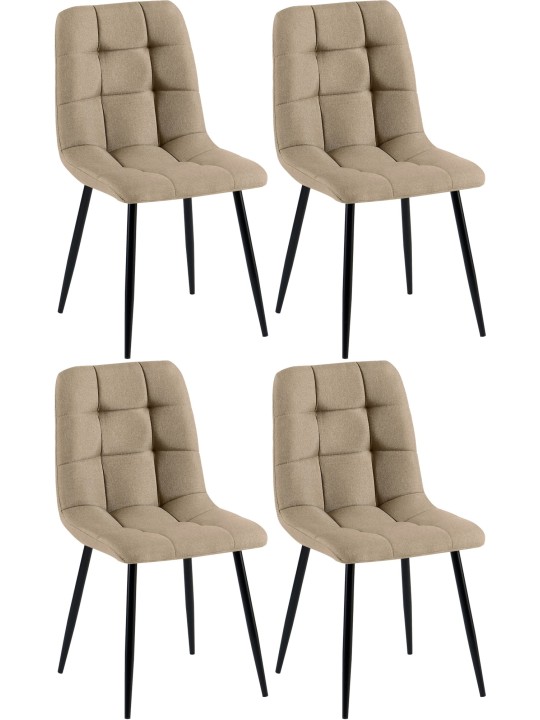 Set van 4 eetkamerstoelen Antibes stof, taupe