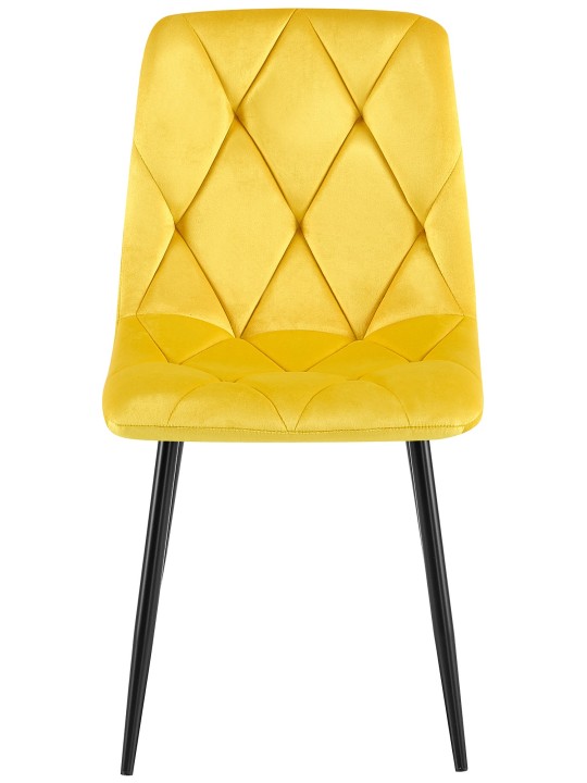 Clairton fluwelen eetkamerstoel, geel