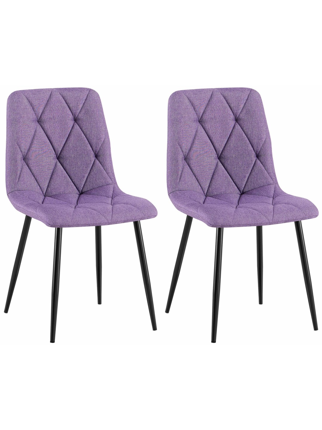 Set van 2 eetkamerstoelen Clairton stof, lila