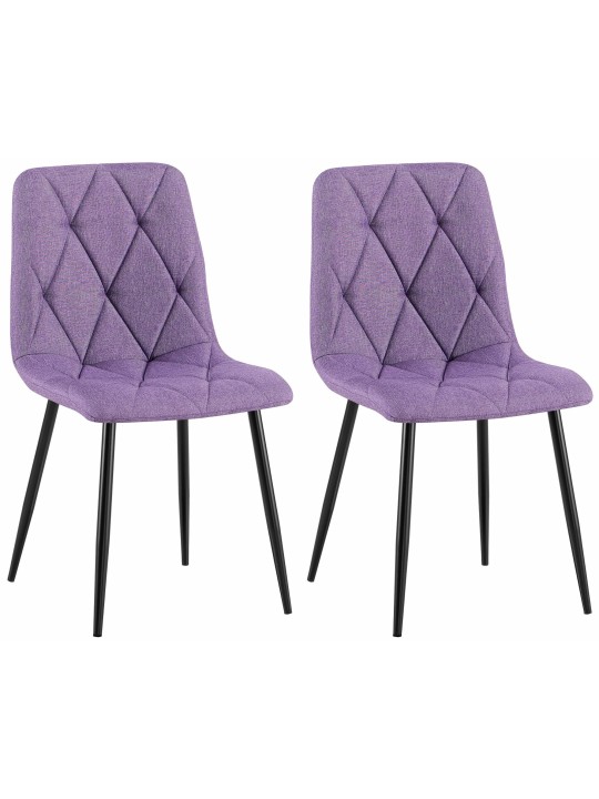 Set van 2 eetkamerstoelen Clairton stof, lila Set van 2 eetkamerstoelen Clairton stof, lila