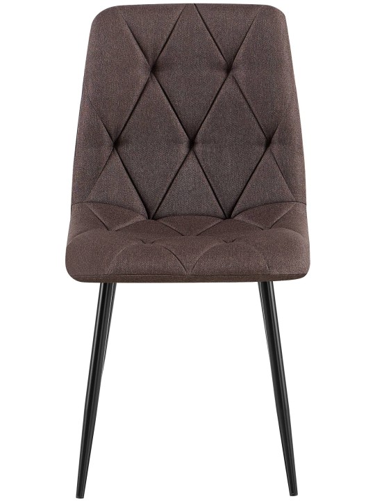 Set van 2 eetkamerstoelen Clairton stof, bruin