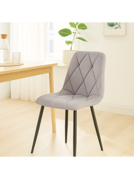 Set van 2 eetkamerstoelen Clairton stof, lichtgrijs