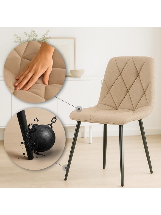 Set van 2 eetkamerstoelen Clairton stof, taupe