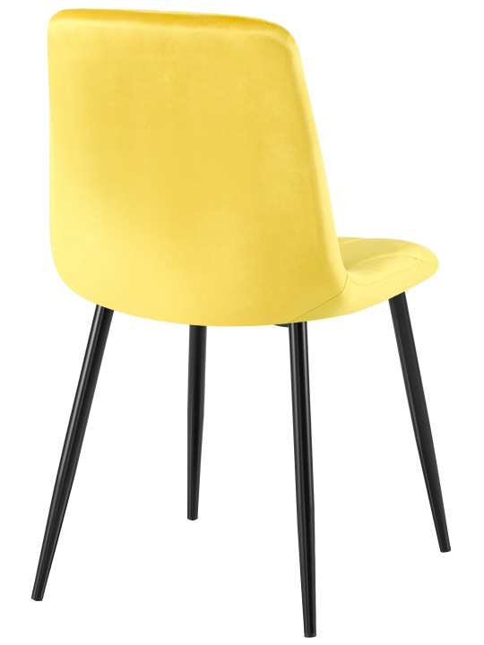 Set van 2 eetkamerstoelen Clairton fluweel, geel