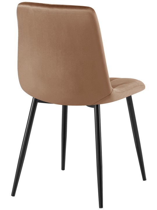 Set van 2 eetkamerstoelen Clairton fluweel, bruin